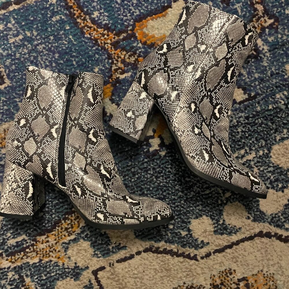 Snake Print Booties